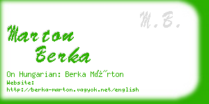 marton berka business card